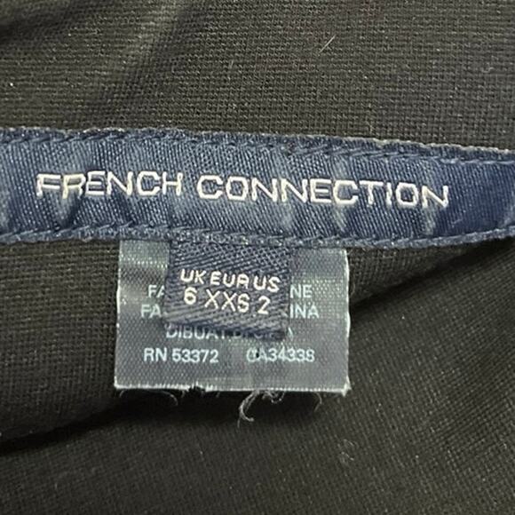 French Connection Black Short Sleeve Scalloped Lace Mini Pencil Sheath Dress 2 - Picture 5 of 6